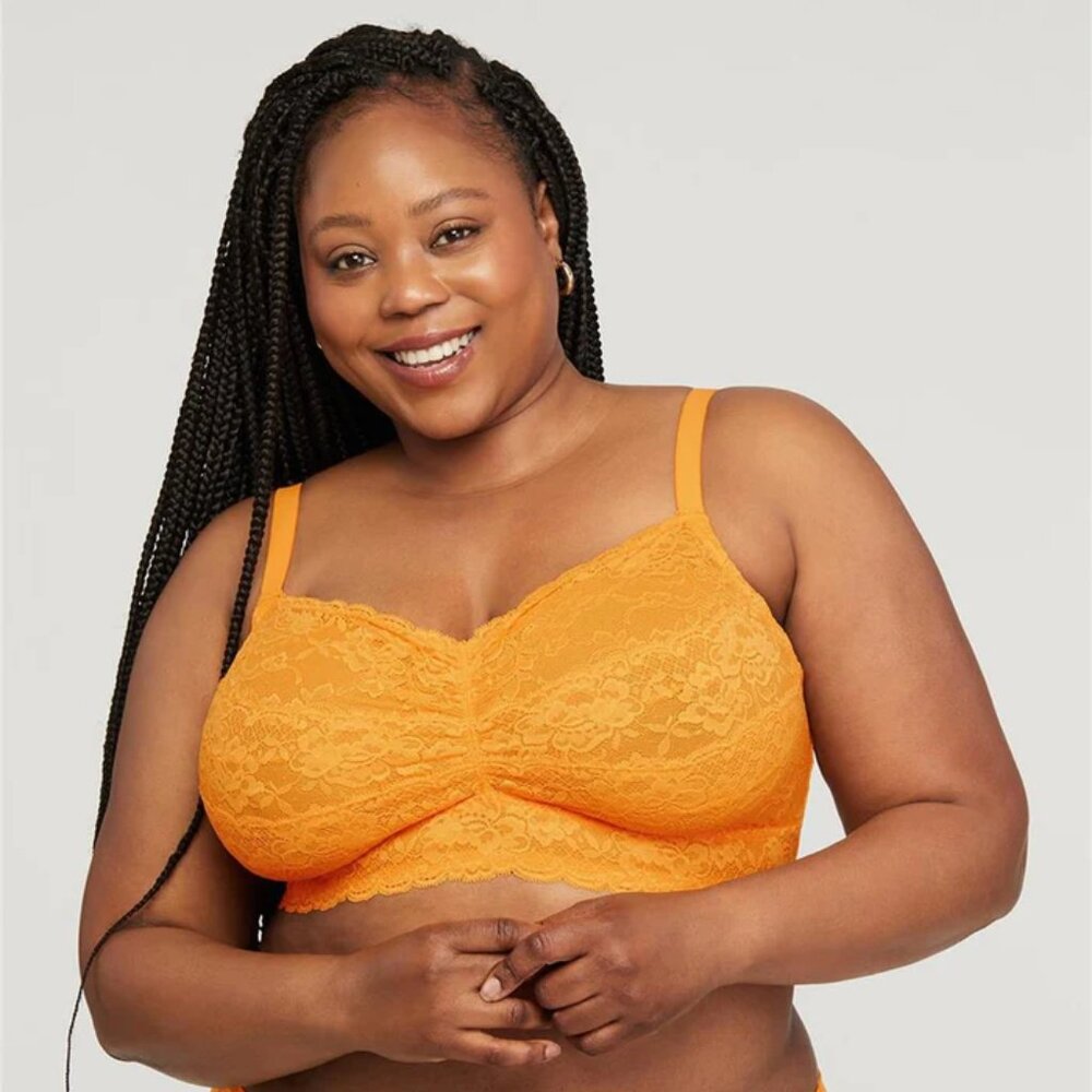NWT Montelle Cup-Sized Lace Bralette- Mango